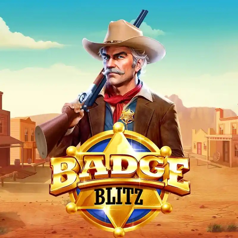 Badge Blitz logo by Pragmatic Play at Crown Pokies Casino