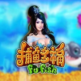 Fu Fish slot logo by Skywind Group at Crown Pokies Casino