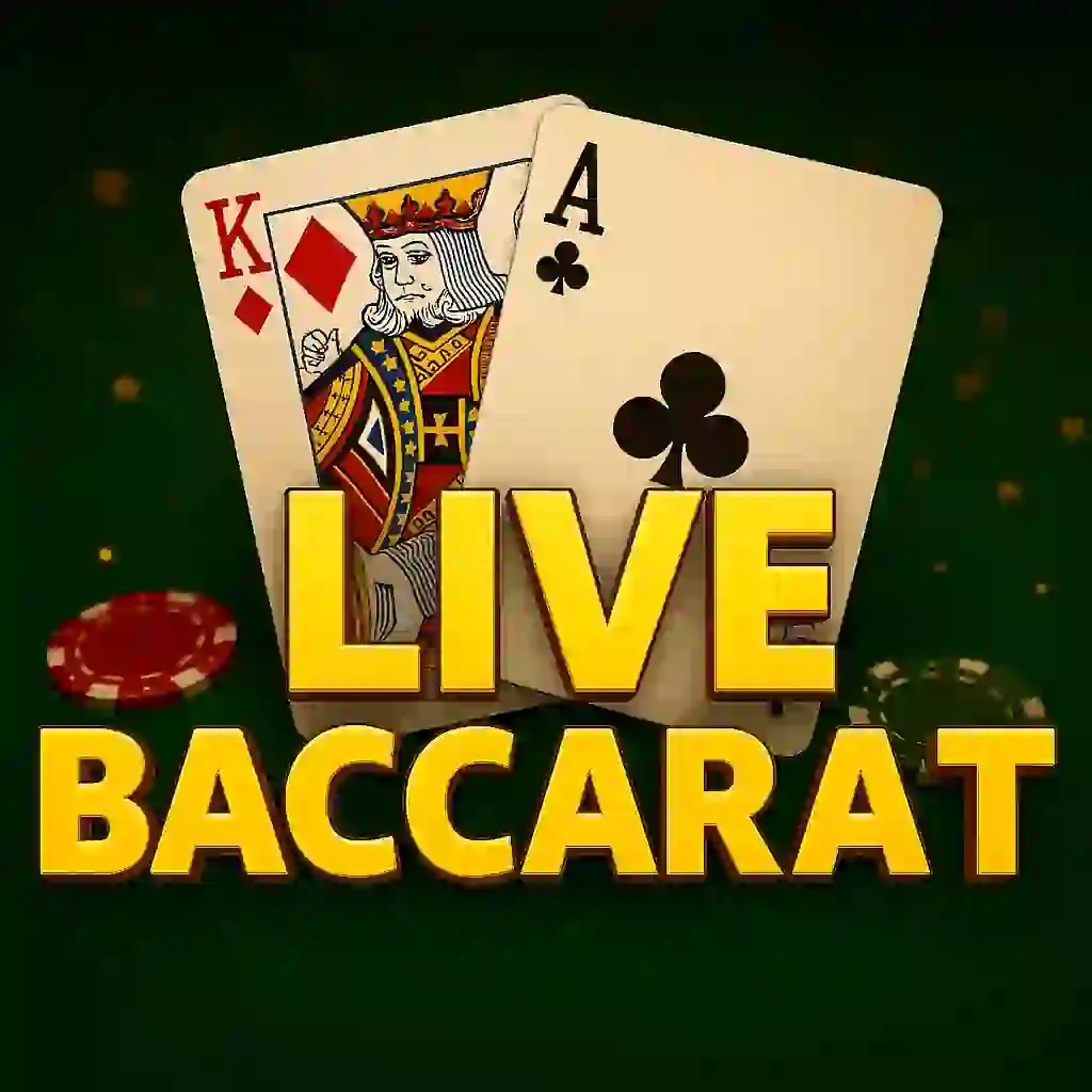 Live Baccarat slot logo by Evolution at Crown Pokies Casino