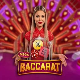 Mega Baccarat logo by Pragmatic Play at Crown Pokies Casino