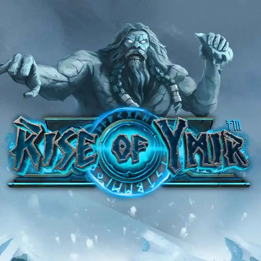 Rise of Ymir slot logo by Hacksaw Gaming at Crown Pokies Casino